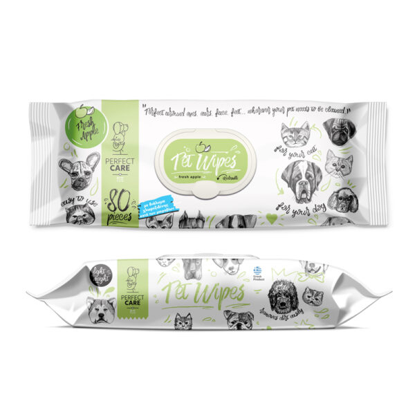 Perfect Care Pet Wipes Fresh Apple with Chlorexidine 80pcs
