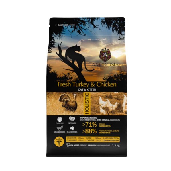 Ambrosia Grain Free Kitten Fresh Turkey & Chicken 1.5kg
