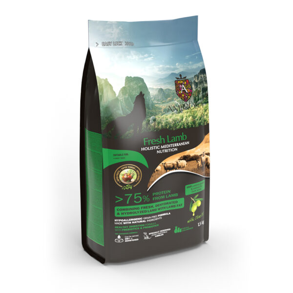 Ambrosia Mediterranean Diet Grain Free Adult Fresh Lamb 1,5kg