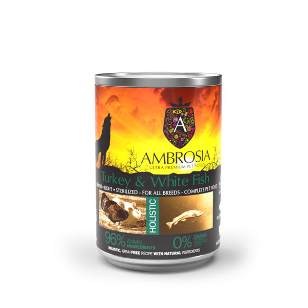 Ambrosia Grain Free Senior & Light Turkey & White Fish 400gr