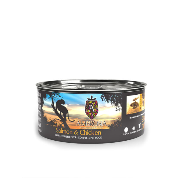 Ambrosia Grain Free Sterilised Cat Chicken & Salmon 150gr