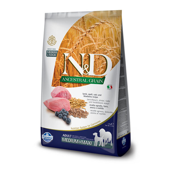 N&D ANCESTRAL GRAIN LG LAMB & BLUEBERRY adult med/max 12kg