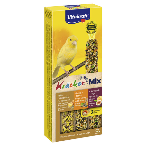 VITAKRAFT Kracker Trio για καναρίνια με αυγό, φρούτα και σιτηρά 3τμχ
