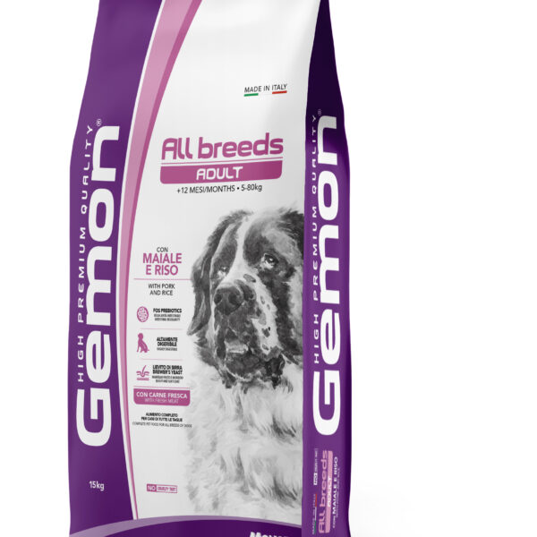 Gemon Adult All Breeds για Σκύλους με Χοιρινό & Ρύζι 15kg