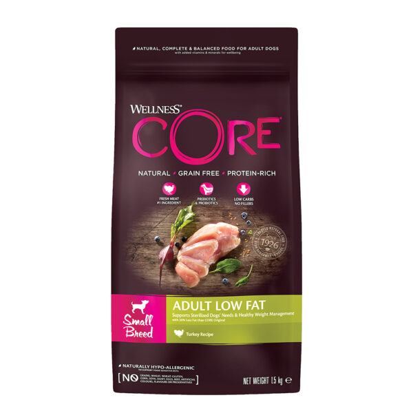 WELLNESS CORE Adult Small Breed Low Fat Turkey 1.5kg