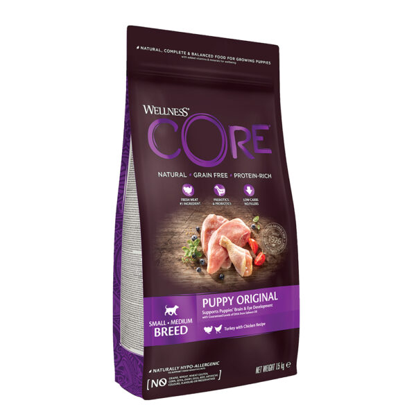 WELLNESS CORE Puppy Original Medium-Small Breed Turkey & Chicken 1.5kg