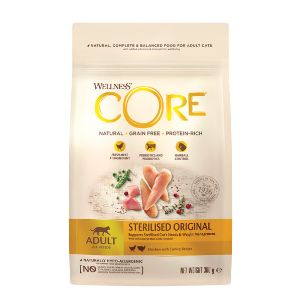 WELLNESS CORE Adult Cat Sterilized Chicken & Turkey 300gr
