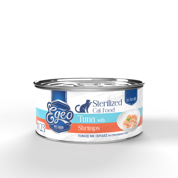 EGEO CAT STERILISED ΦΙΛΕΤΟ ΤΟΝΟΥ ΜΕ ΓΑΡΙΔΕΣ ΣΕ ΖΩΜΟ 70gr