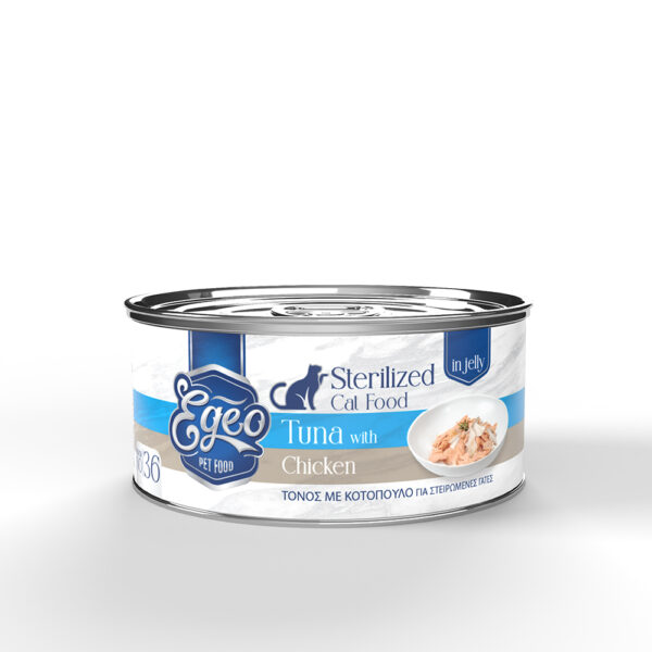 EGEO CAT STERILIZED ΦΙΛΕΤΟ ΤΟΝΟΥ ΜΕ ΚΟΤΟΠΟΥΛΟ ΣΕ ΖΕΛΕ 85gr