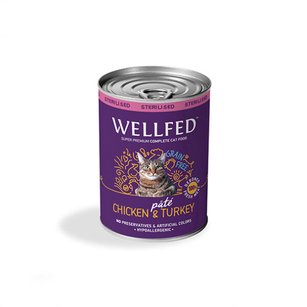 WELLFED ADULT STERILISED Chicken & Turkey 400 gr