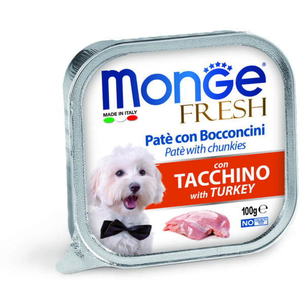Monge Fresh Adult για Σκύλους Πατέ & Κομματάκια  με Γαλοπούλα 100g  Alucups
