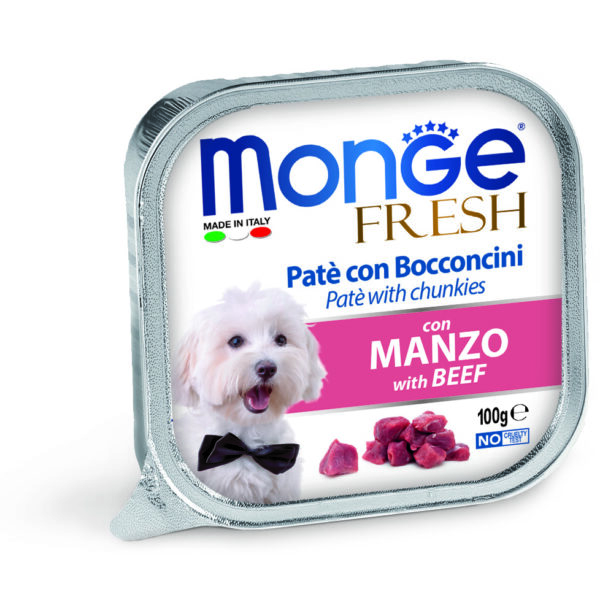 Monge Fresh Adult για Σκύλους Πατέ & Κομματάκια με Μοσχάρι 100g Alucups