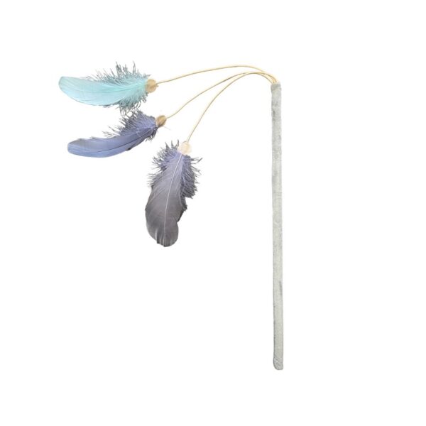 PET INTEREST CAT TOY TEASER STICK w FEATHERS