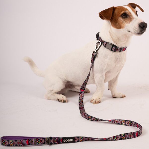 GO GET LEASH NEOP/NE HANDLE "KALEIDOSCOPE" PURPLE S 1.5x120cm