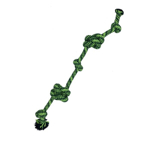 PET INTEREST ROPE TOY w 5 KNOTS-MINT FLAVOR 59cm