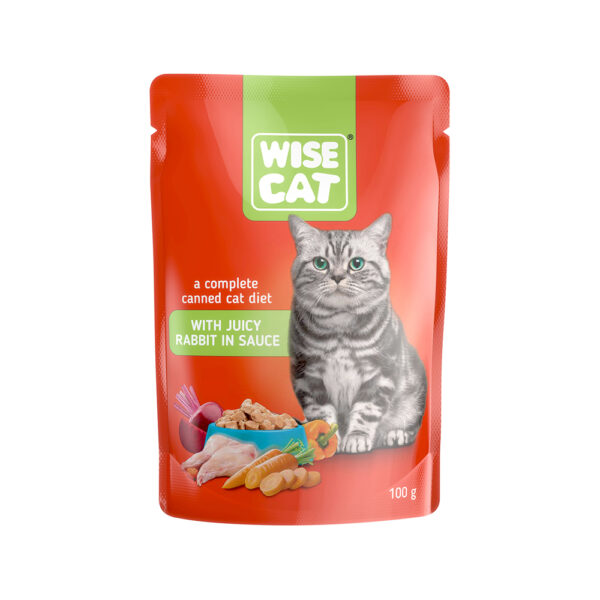 WISE CAT WITH JUICY RABBIT IN SAUCE 100gr