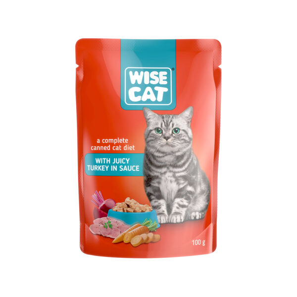 WISE CAT WITH JUICY TURKEY  IN SAUCE 100gr