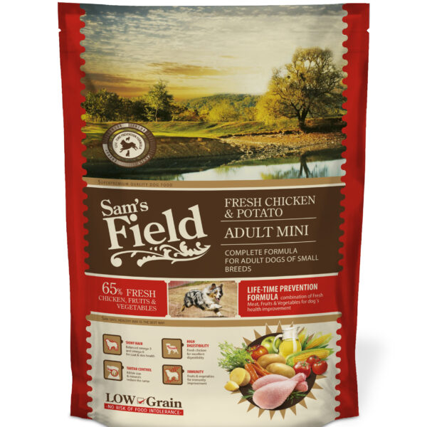 Sam’s Field Low Grain – Adult Mini -Κοτόπουλο & Πατάτα 800gr