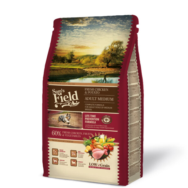 Sam’s Field Low Grain – Adult Medium Κοτόπουλο & Πατάτα 2,5kg
