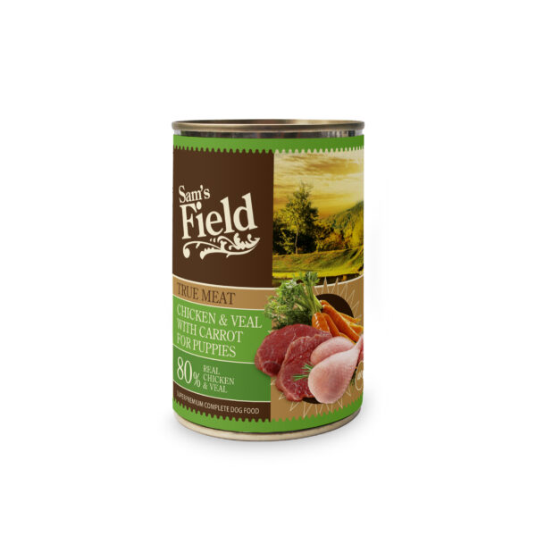 Sam's Field True Meat - Chicken & Veal with Carrot for Puppies 400gr