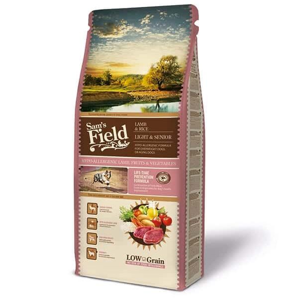 Sam’s Field Low Grain – Light & Senior Αρνί 13kg+ 2kg Δώρο
