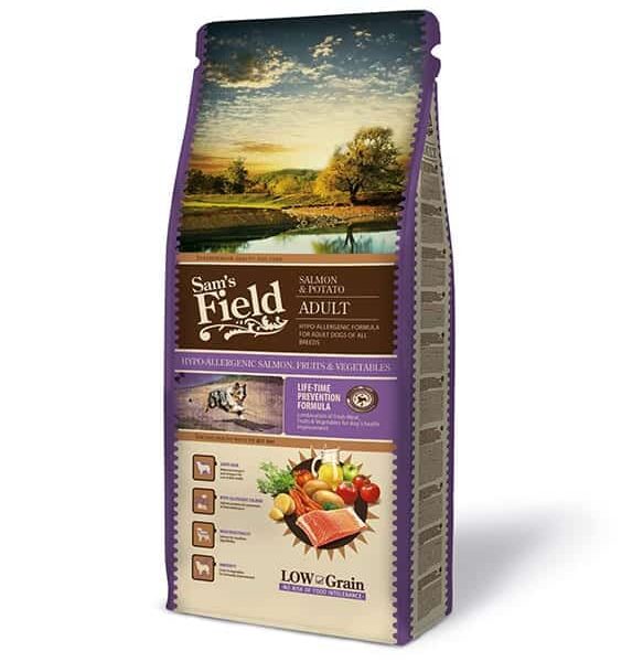 Sam’s Field Low Grain – Adult Salmon & Potato 13kg +Δώρο 1 Pedigree Dentastix 154gr