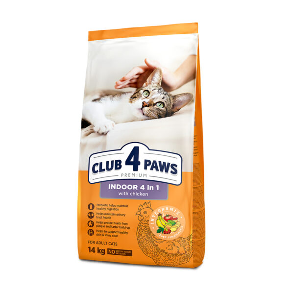 Club 4 Paws Dry Cat food Indoor 4 in 1 Chicken 14kg