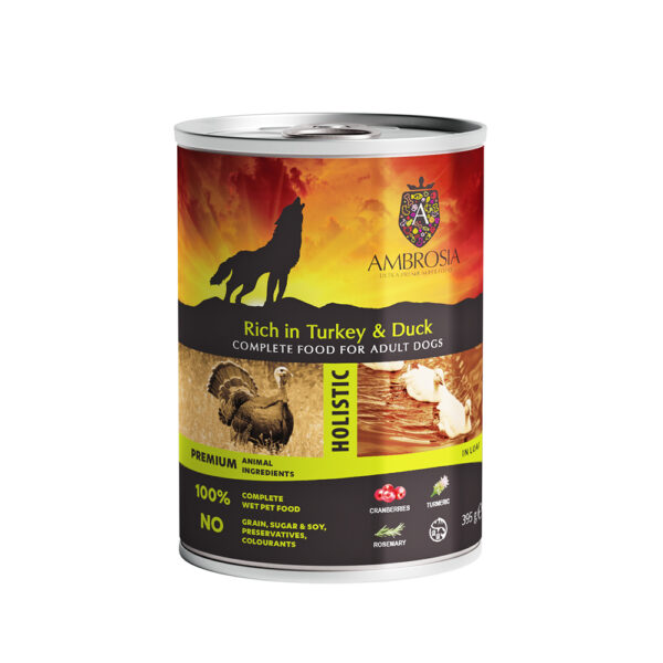 Ambrosia Wet Food Adult Dog Turkey & Duck with Cranberries 395gr
