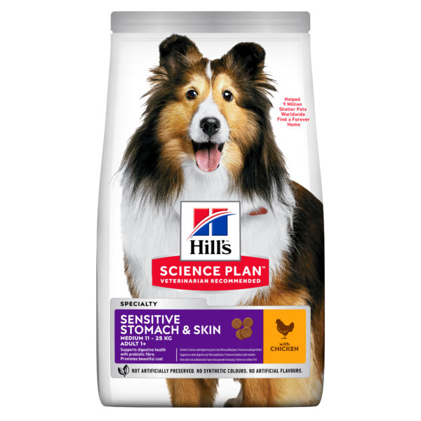 Hill's Science Plan Sensitive Stomach & Skin Adult Medium για Σκύλους με Κοτόπουλο 14kg